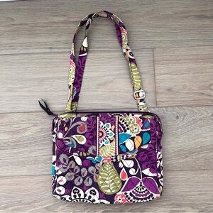 Vera Bradley Plum Crazy Floral Hipster Crossbody Purse Bag